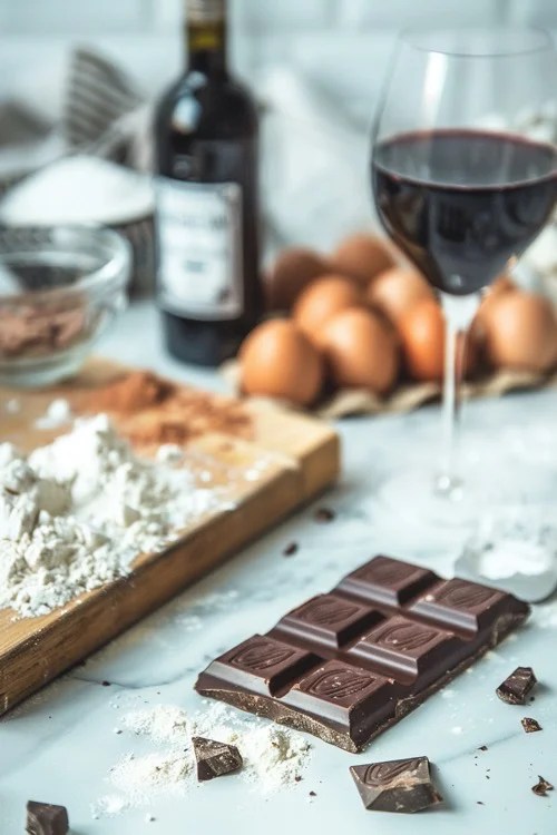 ingredientes bizcocho de chocolate al vino tinto