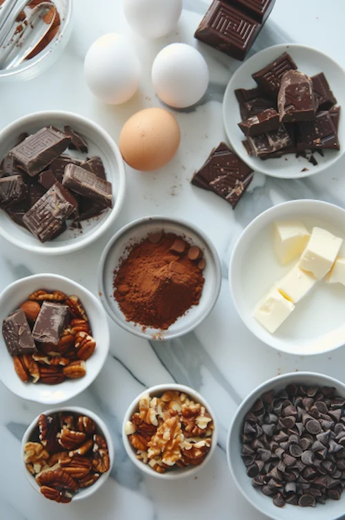 ingredientes Bizcocho de chocolate y nueces