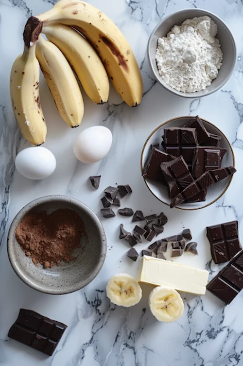 ingredientes Bizcocho plátano y chocolate: receta fácil para Thermomix